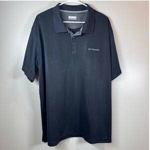 Columbia Omni Wick Mens XXL Black Polo Shirt Golf Hiking Performance Top